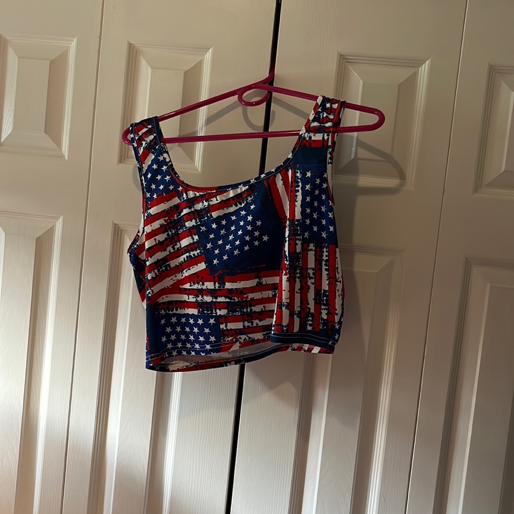 Womens crop top American flag